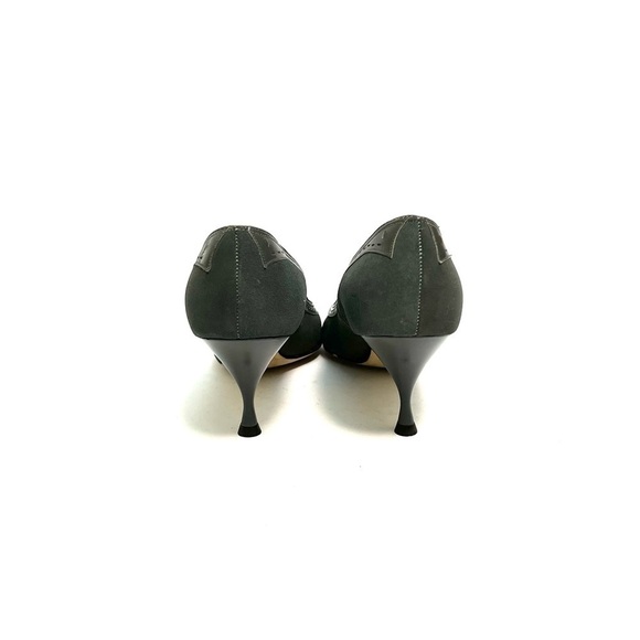 Vintage 1960s gray suede pointed toe dress heels - Picture 8 of 9